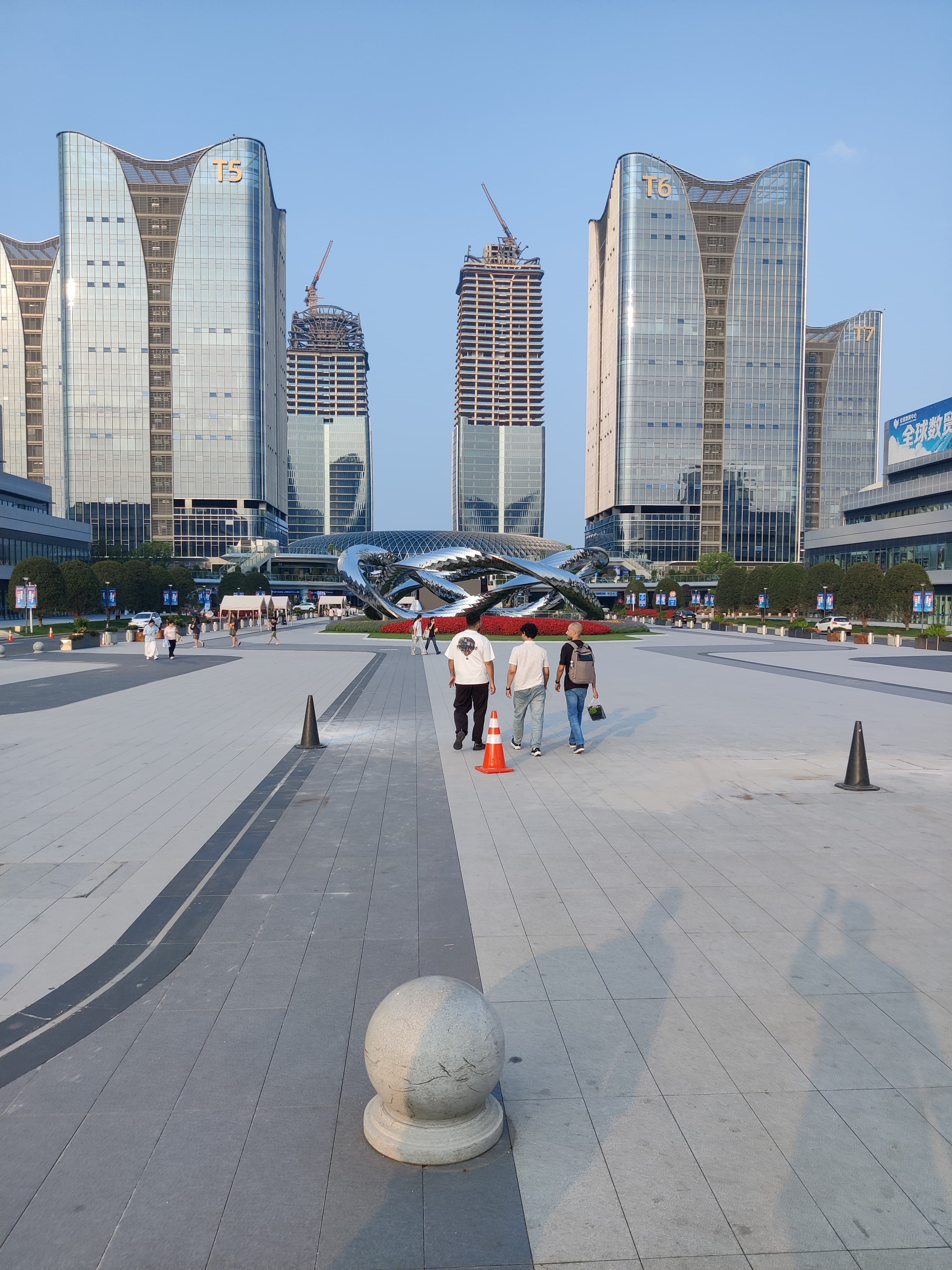 Trade centre towers in a Chinese business district